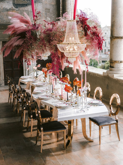 pink wedding table