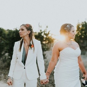 Modern bohemian Austin wedding: Cassie + Amber