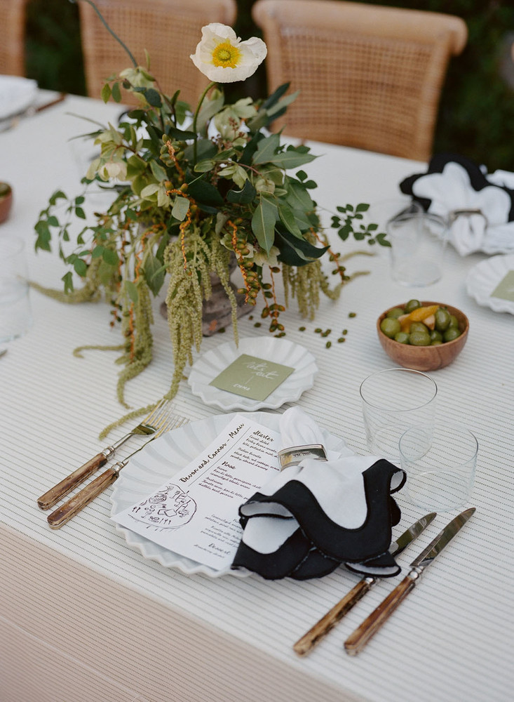 Italian garden party style rehearsal dinner at Nella Kitchen in Los Olivos