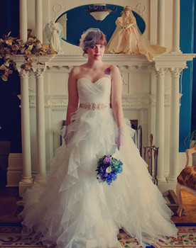 Bridal Style - Birdcage Veil and Tulle Dress