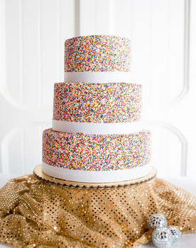 80's pop themed wedding cake