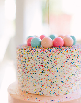 gumball confetti birthday cake