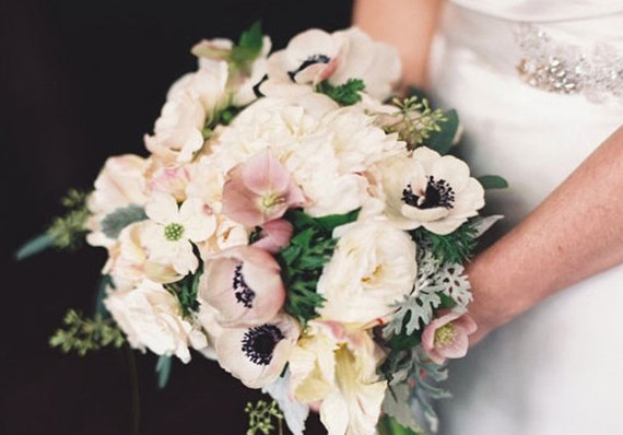 Pale pink and white anemone Bouquet Inspiration