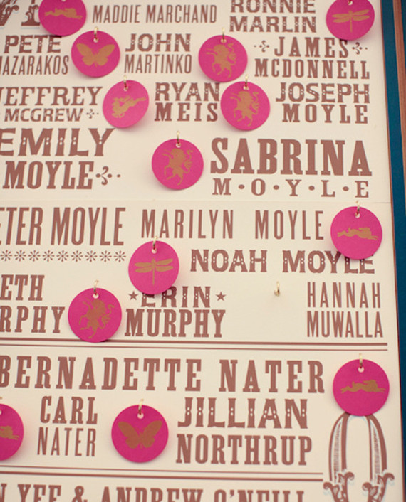 Whimsical Outdoor Wedding Escort Cards