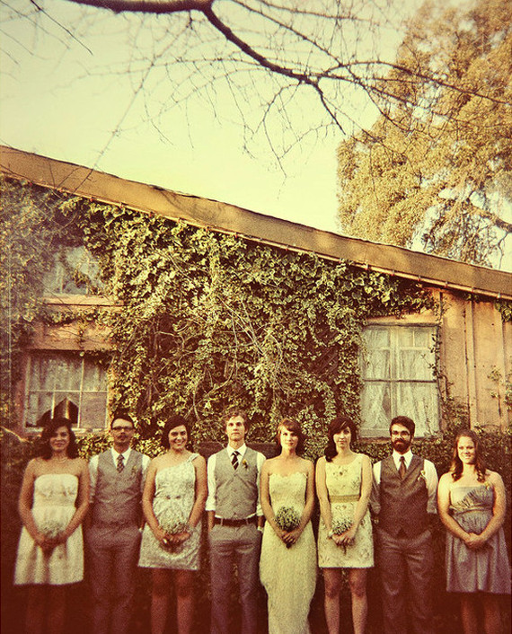 Vintage Style Bridal Party Portrait