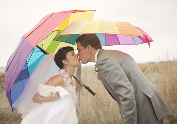Rainy Day Wedding Portrait