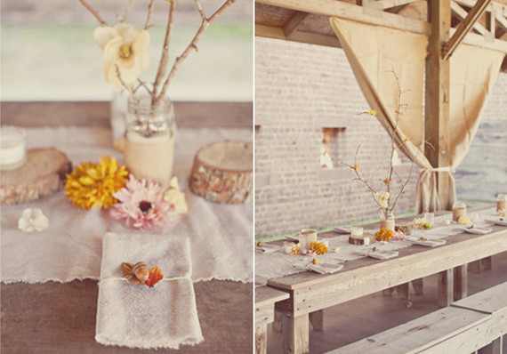 Rustic Fall reception decor