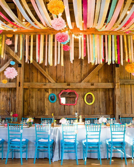 Colorful reception decor