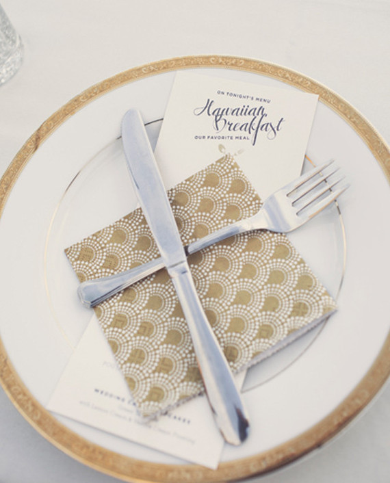 Gold table setting
