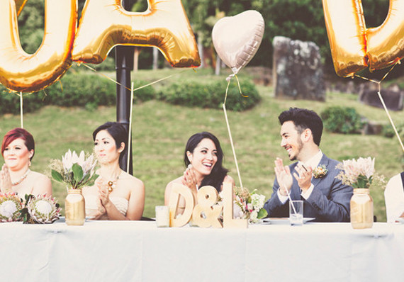 Gold reception decor