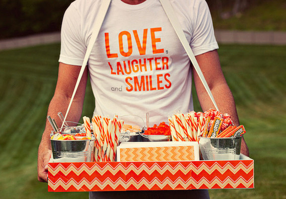 Bright Colored Candy Tray Reception Decor