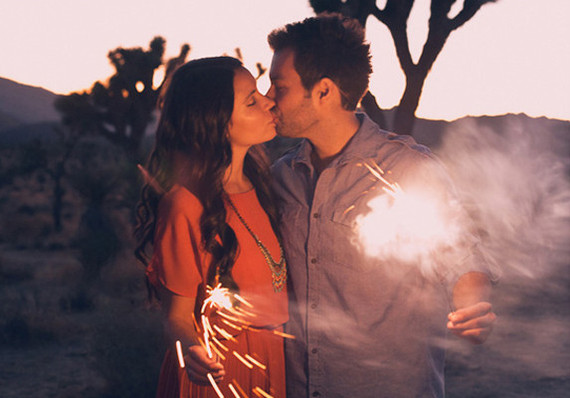 Desert Engagement Shoot with Sparklers
