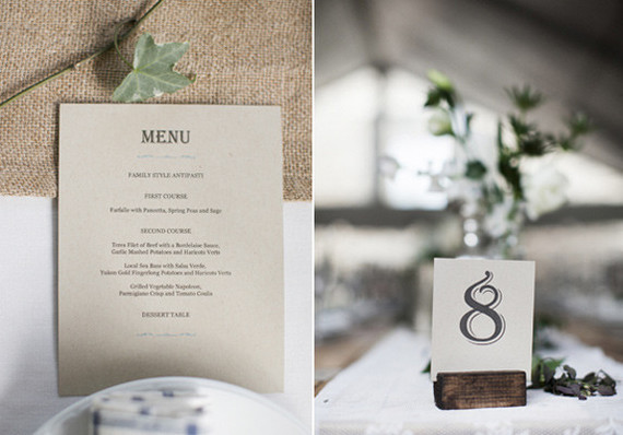 Craft menu and table numbers