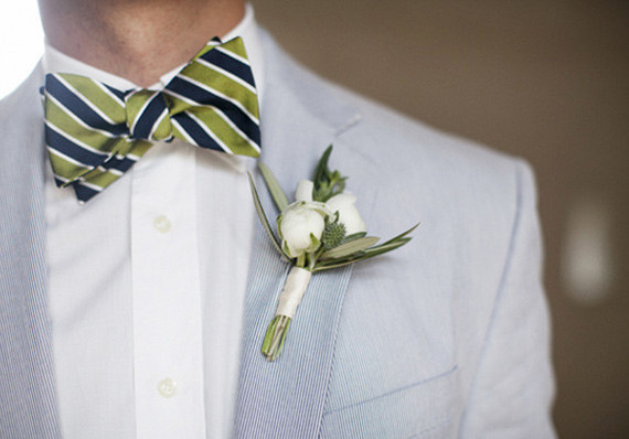 blue and green bow-tie