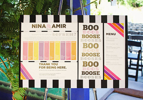 Whimsical Striped and Multi-Colored Escort Display