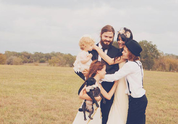 Bohemian Wedding Family Portrait