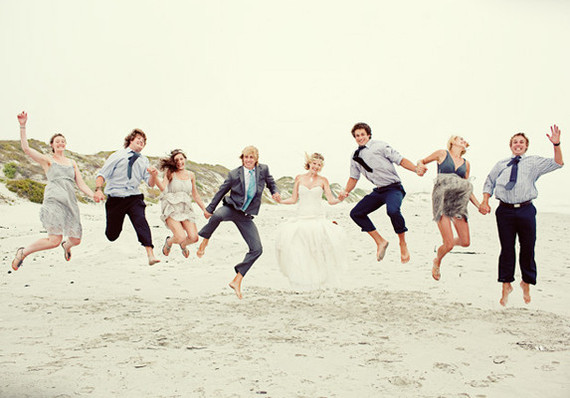 Jumping Bridal Party Portrait