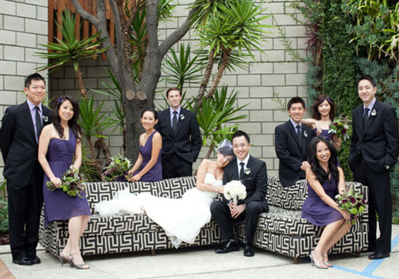 Purple and Black Bridal Party