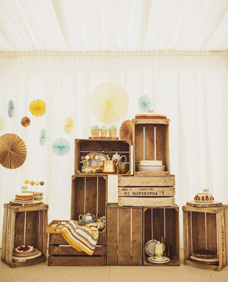 Wood crate sweets display