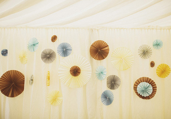 Whimsical paper reception decor