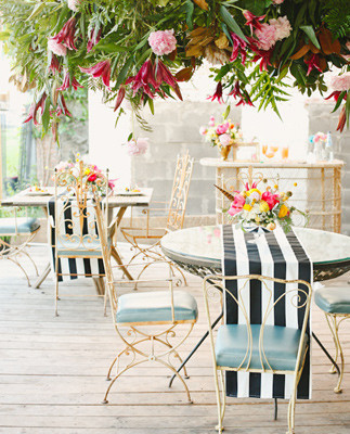 Modern vintage garden tablescape