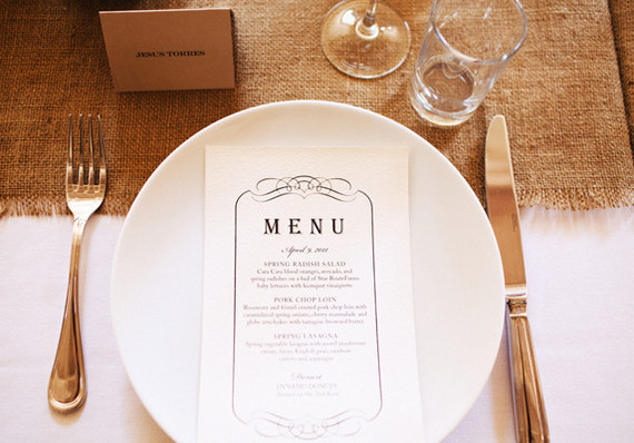 Simple Rustic Burlap Table Setting