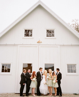 Barn Door Bridal Party Shot