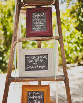 Ladder and Chalkboard Menu Display