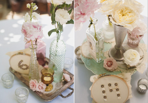 Eclectic Vintage Tablescape with Button Table Numbers