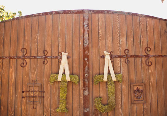 Topiary Bride and Groom Initials