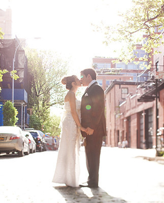 City Bride and Groom Portrait