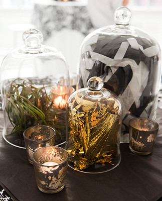 Modern Clouche Bell Jar Centerpieces