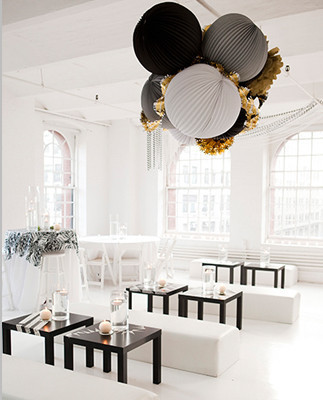 Large Tissue Lanterns and Metallic Fringe