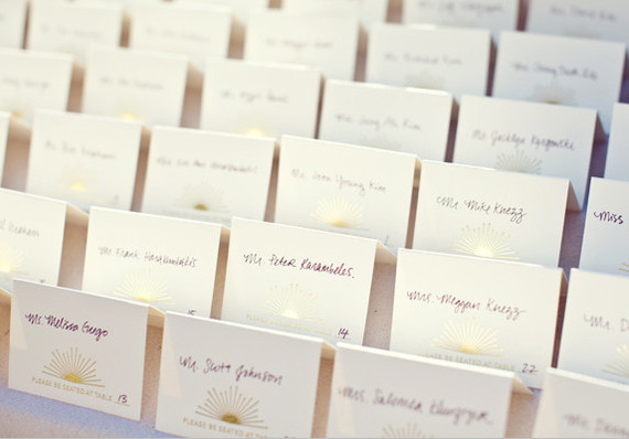 Sunburst Escort Cards