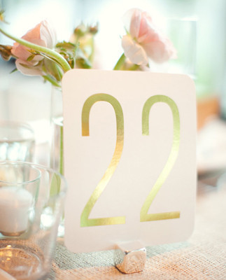 Simple Gold Table Numbers