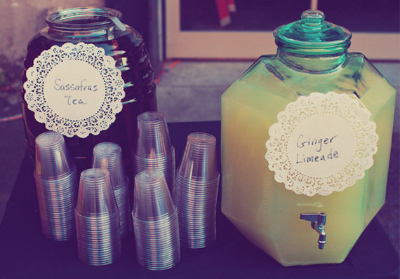 Iced Tea and Lemonade in Glass Drink Dispenser