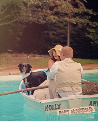 Just Married boat sign