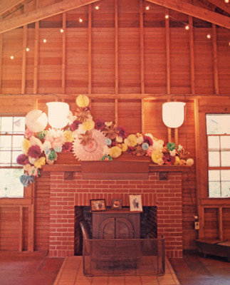 Colorful ruffled paper fans