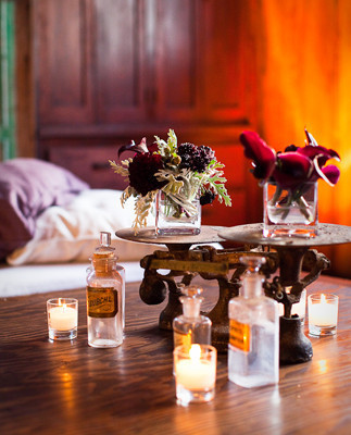 Glass reception decor