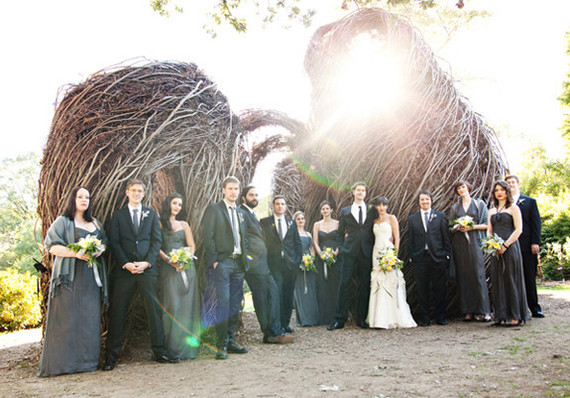 Modern Grey and black bridal party