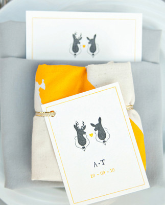 Yellow save the date cards