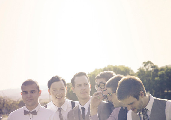 Vintage bow ties on groomsmen