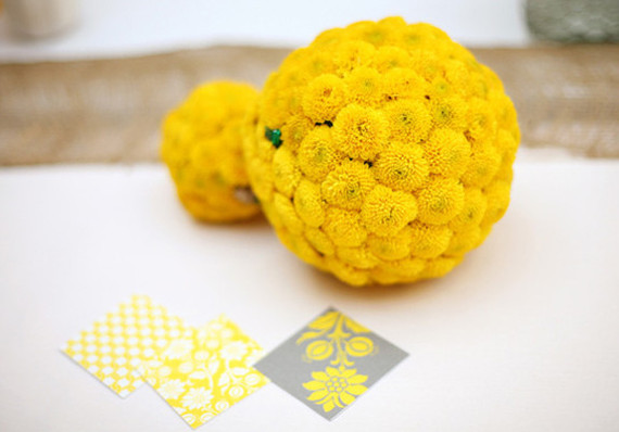 Yellow floral reception decor