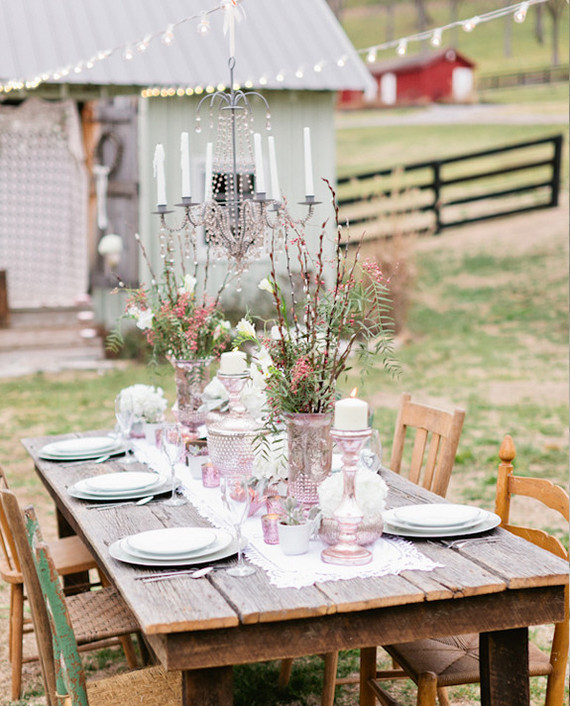 Blush inspired table decor