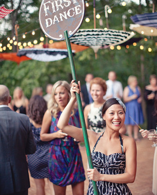 Whimsical world circus first dance signage