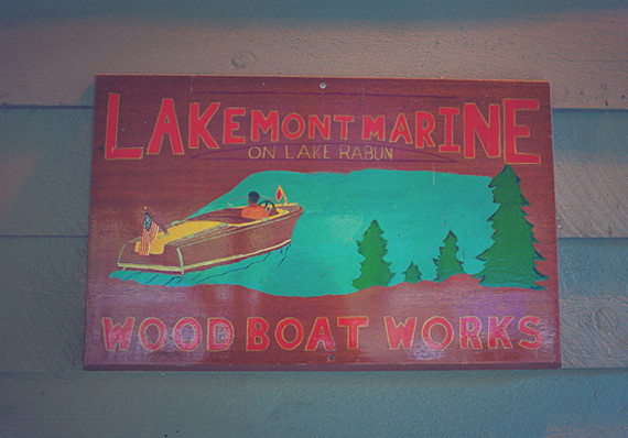 Lake-front wedding poster details