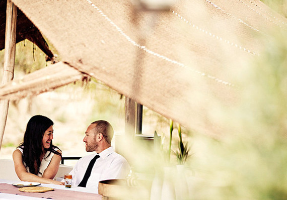 Cute candid couple portrait