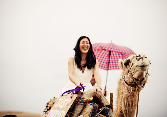 Bride on camel portrait