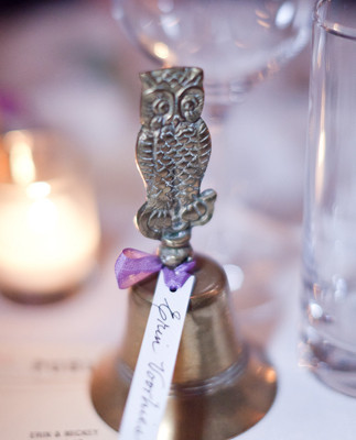 Owl bell table decoration detail