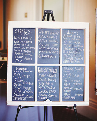 Chalkboard photo frame seating chart